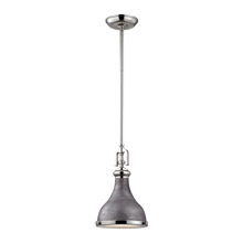 Elk Lighting 57080/1 Rutherford 1 Light Pendant In Polished Nickel And Weathered Zinc