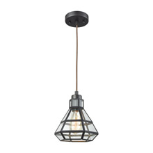 Elk Lighting 57126/1-LA 1-Light Mini Pendant in Oil Rubbed Bronze with Clear Glass - Includes Adapter Kit