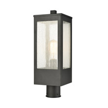 Elk Lighting 57304/1 1-Light Outdoor Post Mount in Charcoal with Seedy Glass Enclosure
