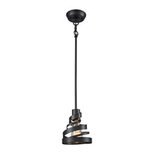 Elk Lighting 65181/1-LA 1-Light Mini Pendant in Oil Rubbed Bronze with Metal Shade - Includes Adapter Kit