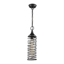 Elk Lighting 65231/1-LA 1-Light Mini Pendant in Oil Rubbed Bronze with Twisted Metal Shade - Includes Adapter Kit