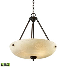 Elk Lighting 66322-4-LED 4-Light Pendant in Aged Bronze with White Glass - Includes LED Bulbs