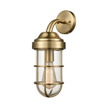 Elk Lighting 66385-1 1-Light Wall Lamp in Satin Brass with Clear Glass