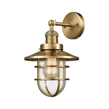 Elk Lighting 66386-1 1-Light Wall Lamp in Satin Brass with Clear Glass