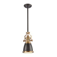 Elk Lighting 66579-1 1-Light Mini Pendant in Oil Rubbed Bronze with Metal and Frosted Glass