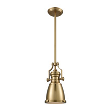 Elk Lighting 66599-1-LA 1-Light Mini Pendant in Satin Brass with Metal Shade - Includes Recessed Adapter Kit