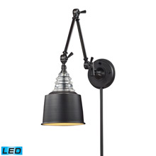Elk Lighting 66815-1-LED Insulator Glass 1 Light LED Swingarm Sconce In Oiled Bronze