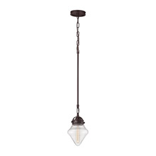 Elk Lighting 67125/1 1-Light Mini Pendant in Oil Rubbed Bronze with Clear Glass