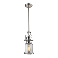 Elk Lighting 67732-1 Chadwick 1 Light Pendant In Polished Nickel And Seeded Glass