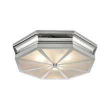 Elk Lighting 68101/3 3-Light Flush Mount in Polished Nickel with Frosted Glass Diffuser