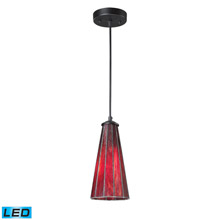 Elk Lighting 70000-1IR-LED Lumino 1 Light LED Pendant In Matte Black And Inferno Red
