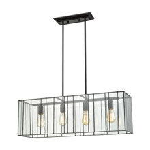 Elk Lighting 72196/4 4-Light Chandelier in Oil Rubbed Bronze with Clear Glass