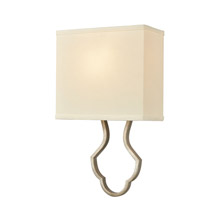 Elk Lighting 75100/1 1-Light Sconce in Dusted Silver with White Fabric Shade