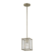 Elk Lighting 81095/1 1-Light Mini Pendant in Aged Silver with Oval Glass Rods