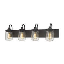 Elk Lighting 81213/4 4-Light Vanity Lamp in Oil Rubbed Bronze with Clear Seedy Glass