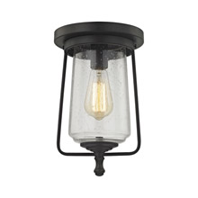 Elk Lighting 81223/1 1-Light Flush Mount in Oil Rubbed Bronze with Clear Seedy Glass