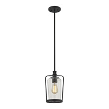 Elk Lighting 81225/1 1-Light Mini Pendant in Oil Rubbed Bronze with Clear Seedy Glass