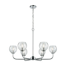 Elk Lighting 81364/6 6-Light Chandelier in Polished Chrome with Clear Blown Glass