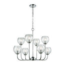 Elk Lighting 81365/4+4 8-Light Chandelier in Polished Chrome with Clear Blown Glass