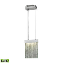 Elk Lighting 85111/LED 1-Light Mini Pendant in Satin Aluminum and Chrome with Textured Glass - Integrated LED