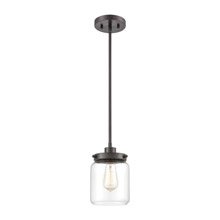 Elk Lighting 85216/1 1-Light Mini Pendant in Oil Rubbed Bronze with Clear Glass