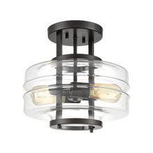 Elk Lighting 85262/2 2-Light Semi Flush Mount in Oil Rubbed Bronze with Clear Glass