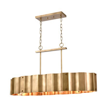 Elk Lighting 89068/4 4-Light Island Light in Natural Brass with Natural Brass Metal Shade