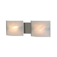 Elk Lighting BV712-6-16 2-Light Vanity Sconce in Stainless Steel with Hand-formed White Alabaster Glass