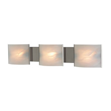 Elk Lighting BV713-6-16 3-Light Vanity Sconce in Stainless Steel with Hand-formed White Alabaster Glass