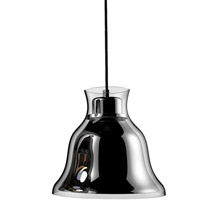 Elk Lighting PS8160-15-31 1-Light Mini Pendant in Chrome with Bell-shaped Glass and Interior Metal Shade