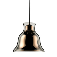 Elk Lighting PS8160-85-31 1-Light Mini Pendant in Gold with Bell-shaped Glass and Interior Metal Shade