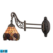 Mix-N-Match 1 Light Led Swingarm In Vintage Antique With Stained Glass - Elk Lighting 079-TB-07-LED
