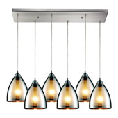 Contemporary Reflections 6 Light Multi Pendant Ceiling Fixture - Elk Lighting 10073/6RC