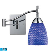 Celina 1-Light Swingarm Wall Lamp in Chrome with Sapphire Glass - Includes LED Bulb - Elk Lighting 10151/1PC-S-LED