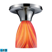 Celina 1-Light Semi Flush in Chrome with Multi-colored Glass - Includes LED Bulb - Elk Lighting 10152/1PC-M-LED