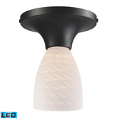 Celina 1 Light Led Semi Flush In Dark Rust And White Swirl Glass - Elk Lighting 10152/1DR-WS-LED