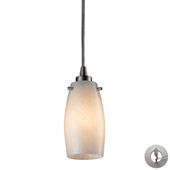 Favelita 1 Light Pendant In Satin Nickel And Cocoa Glass - Elk Lighting 10223/1COC-LA