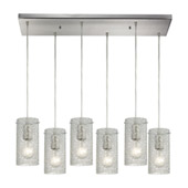 Ice Fragments 6 Light Pendant In Satin Nickel And Clear Glass - Elk Lighting 10242/6RC-CL