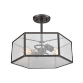 Spencer 2-Light Semi Flush in Oil Rubbed Bronze with Translucent Organza PVC Shade - Elk Lighting 10351/2