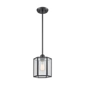 Spencer 1-Light Mini Pendant in Oil Rubbed Bronze with Translucent Organza PVC Shade - Elk Lighting 10353/1