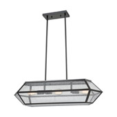 Spencer 3-Light Linear Chandelier in Oil Rubbed Bronze with Translucent Organza PVC Shade - Elk Lighting 10354/3