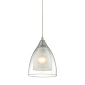 Layers 1 Light Pendant In Satin Nickel And Clear Glass - Elk Lighting 10464/1