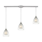 Layers 3 Light Pendant In Satin Nickel And Clear Glass - Elk Lighting 10464/3L