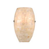Capri 1-Light Sconce in Satin Nickel with Glass/Capiz Shells - Elk Lighting 10540/1