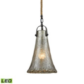 Hand Formed Glass 1 Light Led Pendant In Oil Rubbed Bronze - Elk Lighting 10651/1-LED