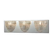 Verannis 3-Light Vanity Sconce in Polished Chrome with Hand-formed Clear Sugar Glass - Elk Lighting 10726/3