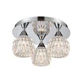 Kersey 3-Light Semi Flush Mount in Polished Chrome with Clear Crystal - Elk Lighting 10823/3