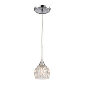 Kersey 1-Light Mini Pendant in Polished Chrome with Clear Crystal - Elk Lighting 10824/1