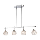 Kersey 4-Light Island Light in Polished Chrome with Clear Crystal - Elk Lighting 10825/4