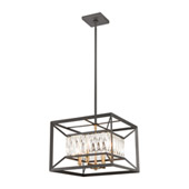 Starlight 4-Light Chandelier in Charcoal with Clear Crystal - Elk Lighting 11184/4